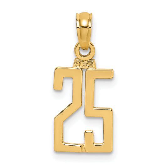 10K Yellow Gold 10K Number 25 Pendant