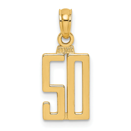 10K Yellow Gold 10K Number 50 Pendant