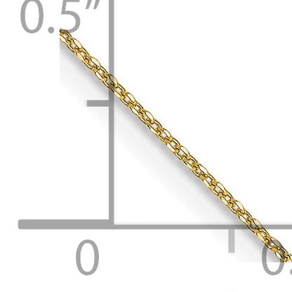 14 Inch 10K .6mm D/C Round Open Link Cable Chain Necklace