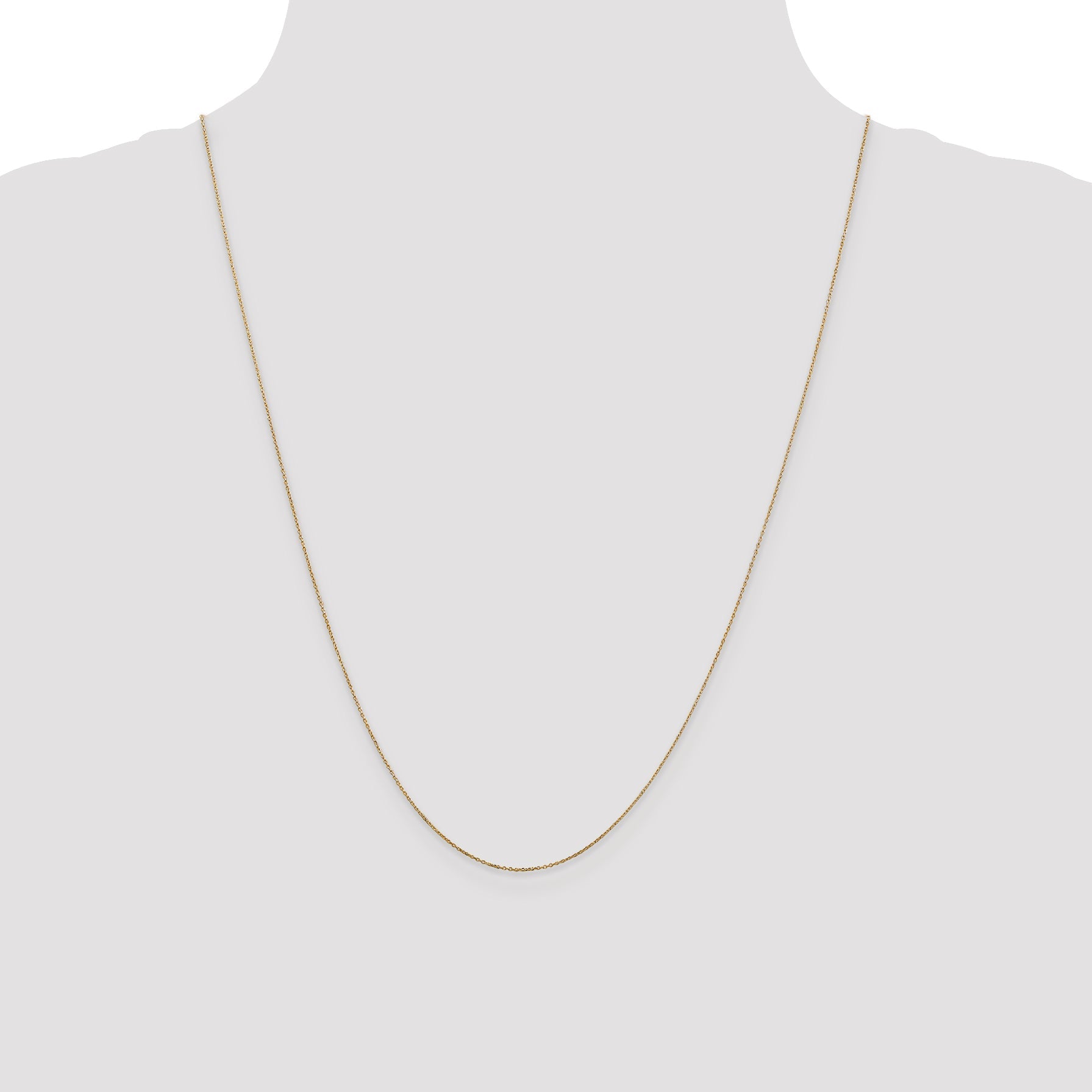 24 Inch 10K .6mm D/C Round Open Link Cable Chain Necklace
