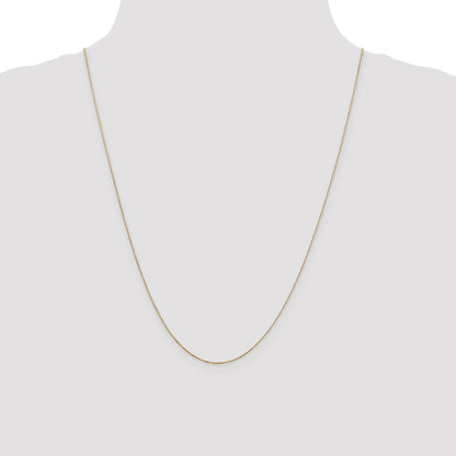 24 Inch 10K .6mm D/C Round Open Link Cable Chain Necklace
