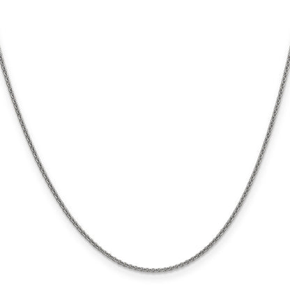16 Inch 10K White Gold Wg 1.4mm Round Open Link Cable Chain Necklace