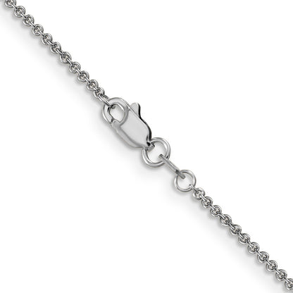 2 Inch 10K White Gold Wg 1.4mm Round Open Link Cable Chain Necklace