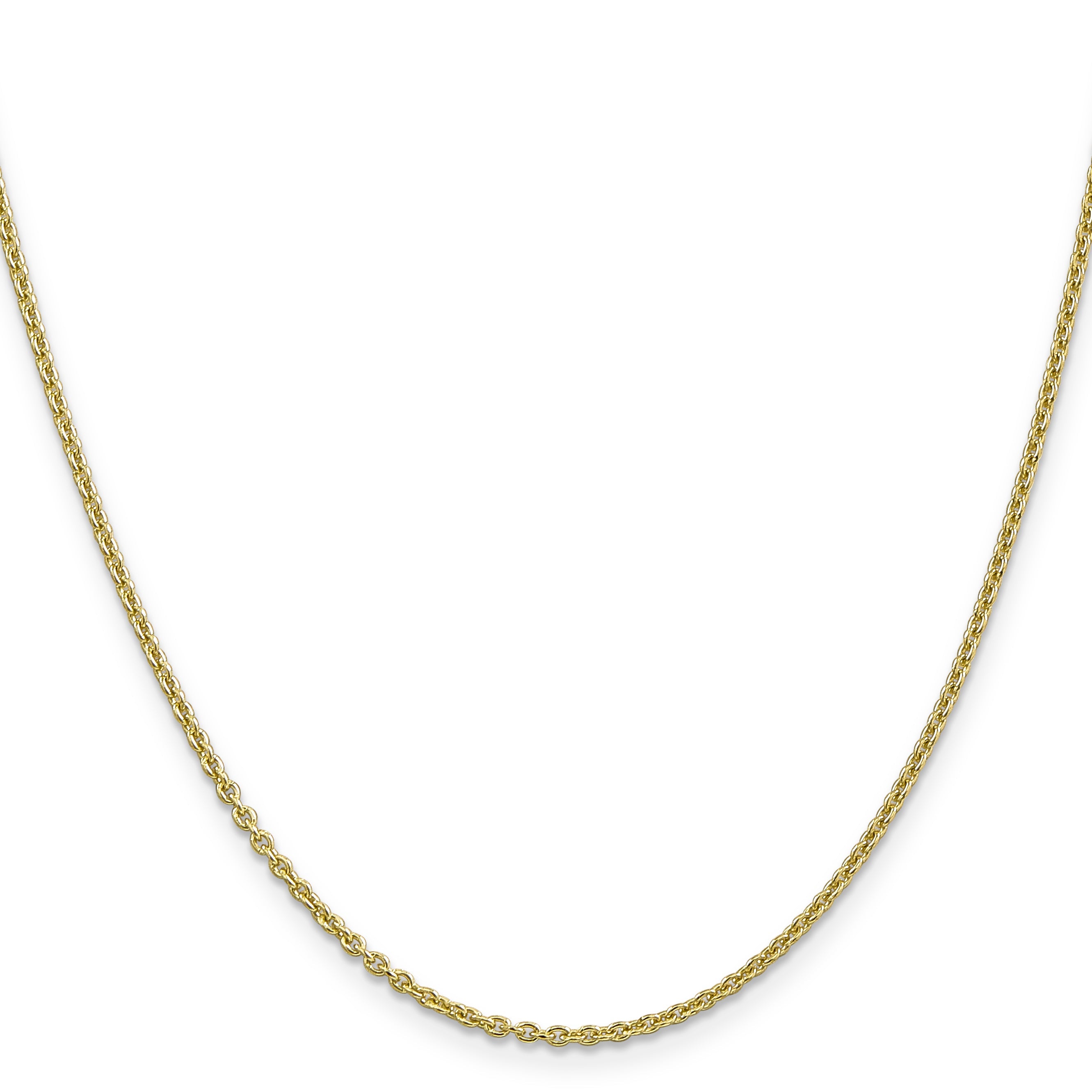 24 Inch 10K Yellow Gold 1.8mm Forzantine Cable Chain Necklace