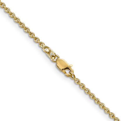 16 Inch 10K Yellow Gold 1.8mm Forzantine Cable Chain Necklace