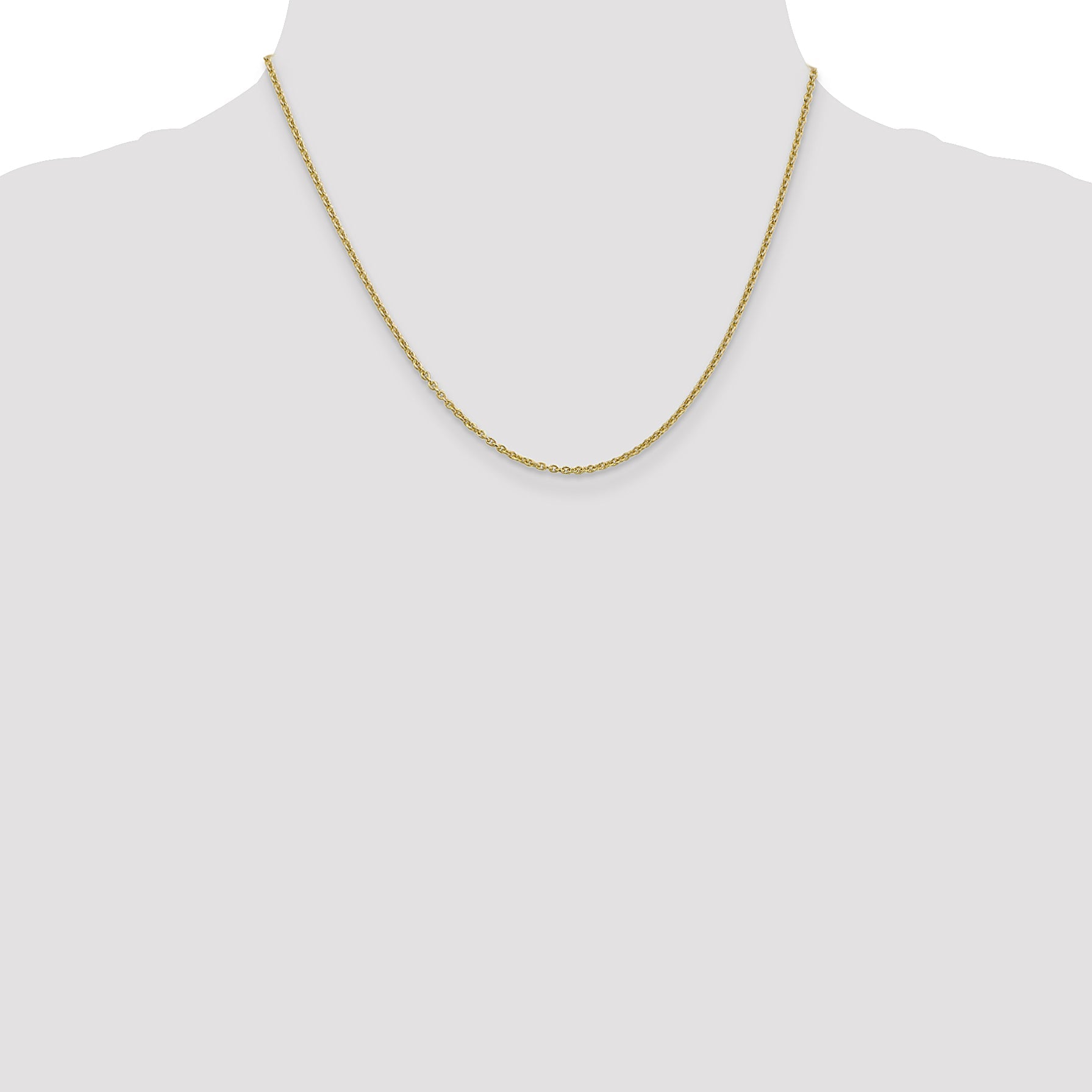 18 Inch 10K Yellow Gold 1.8mm Forzantine Cable Chain Necklace