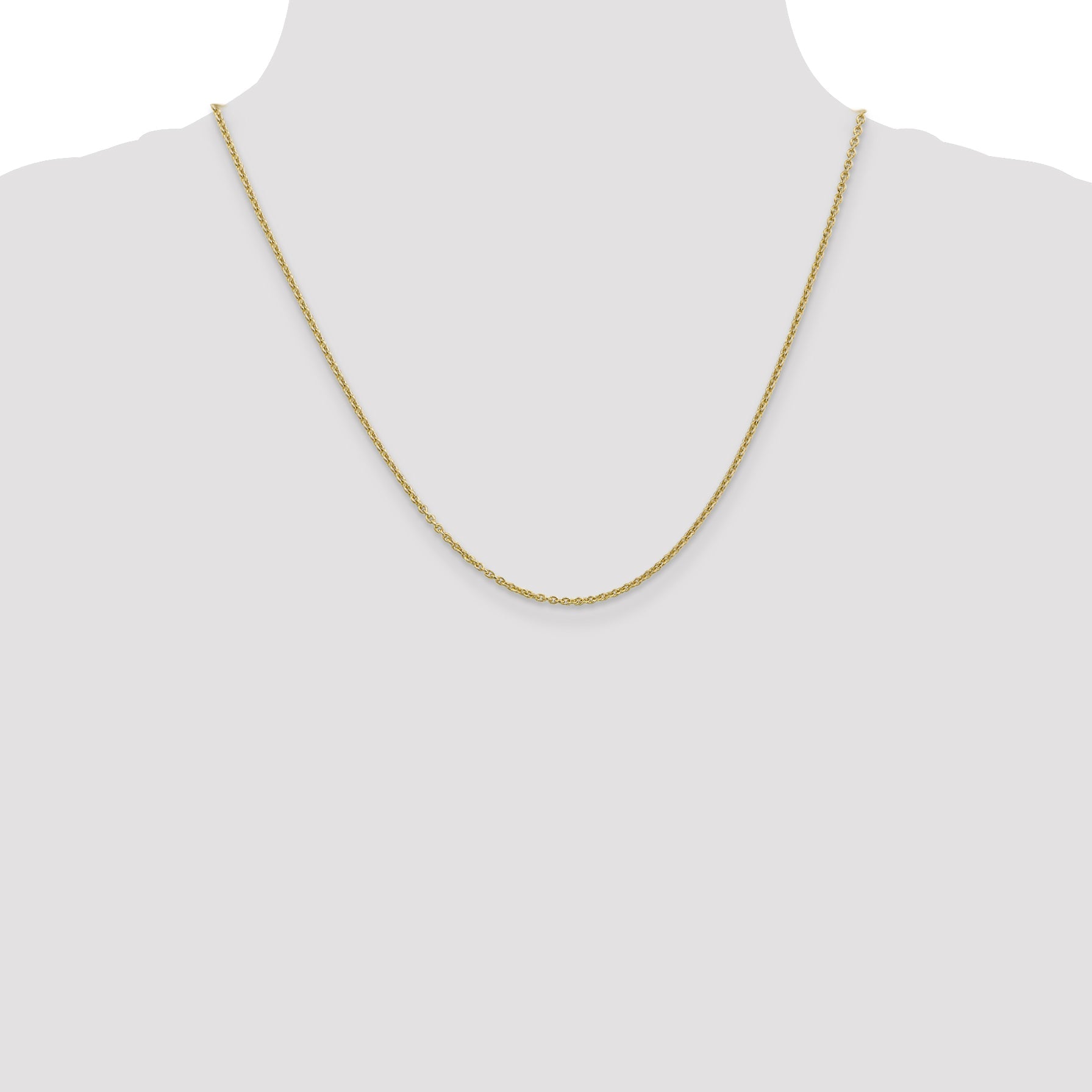 2 Inch 10K Yellow Gold 1.8mm Forzantine Cable Chain Necklace