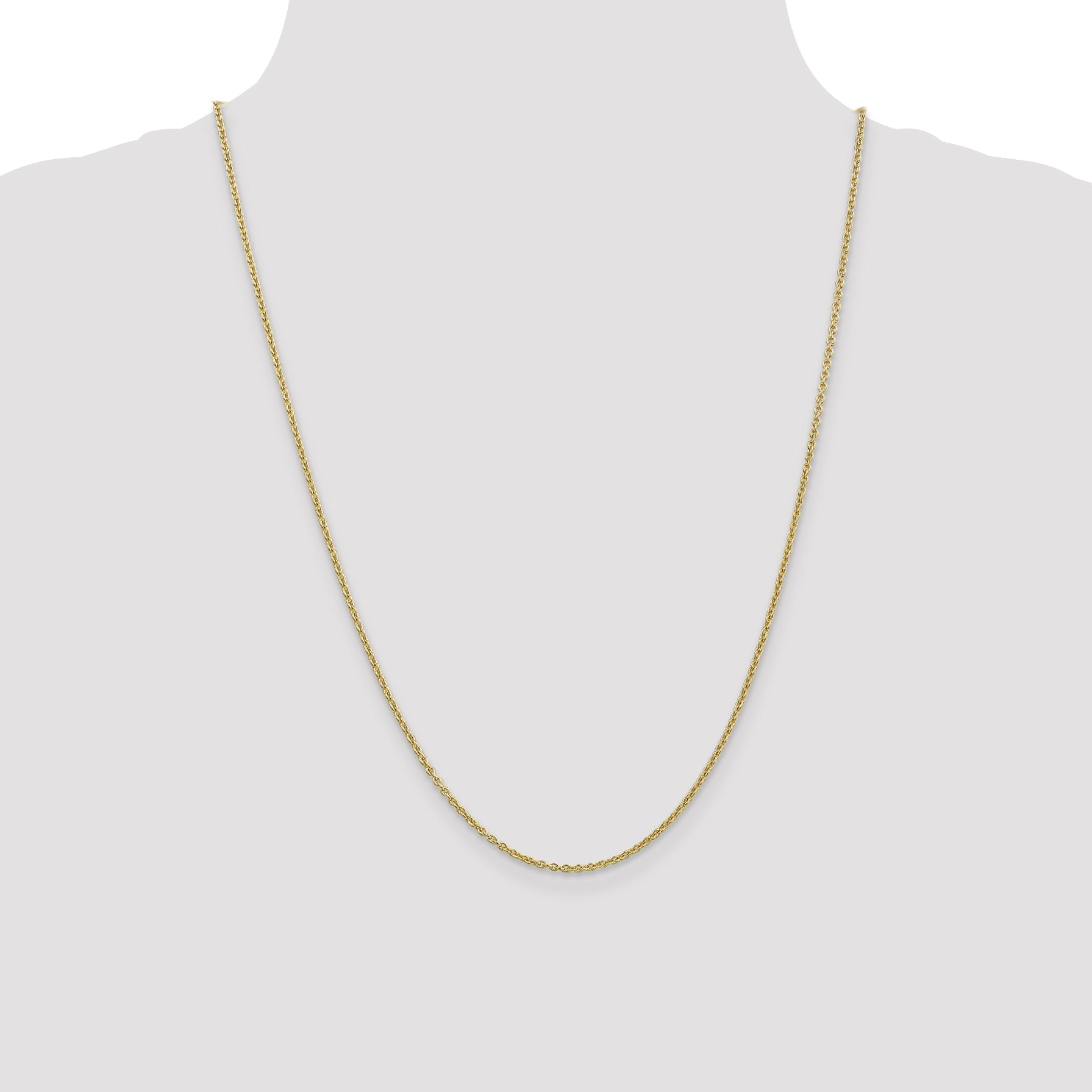 24 Inch 10K Yellow Gold 1.8mm Forzantine Cable Chain Necklace