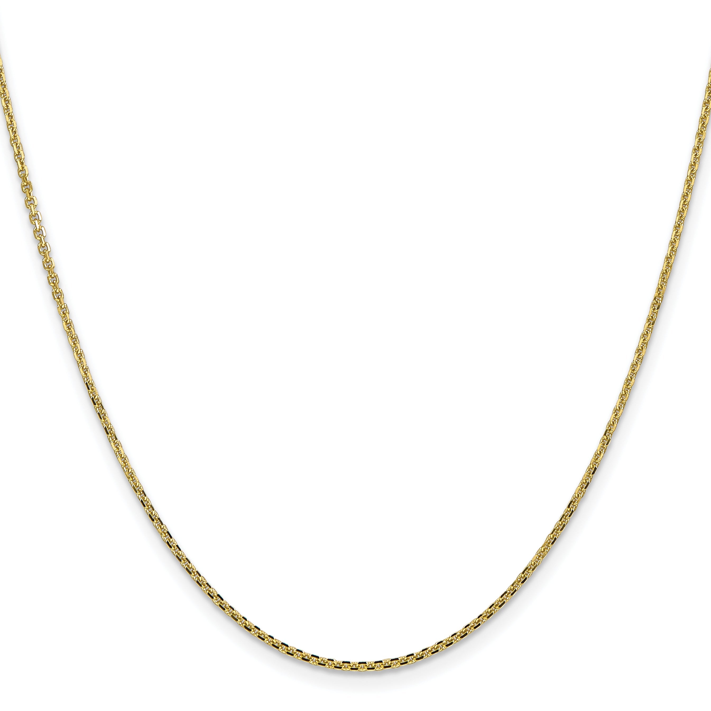 18 Inch 10K 1.45mm D/C Cable Chain Necklace