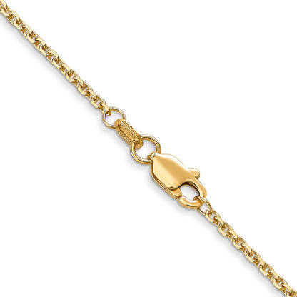 22 Inch 10K Yellow Gold 10K 1.45mm D/C Cable Chain Necklace