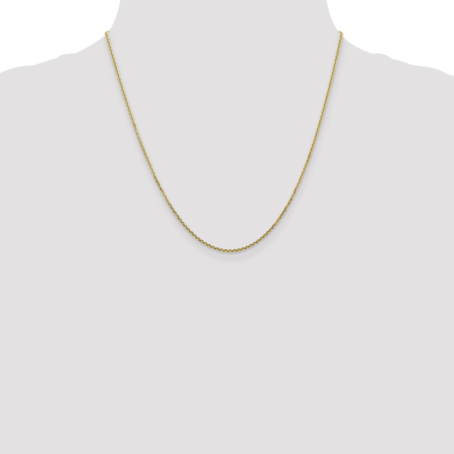 20 Inch 10K 1.45mm D/C Cable Chain Necklace