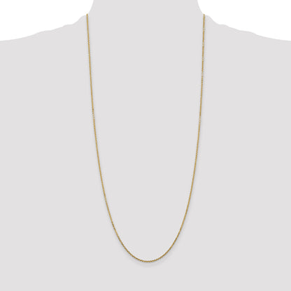 22 Inch 10K Yellow Gold 10K 1.45mm D/C Cable Chain Necklace