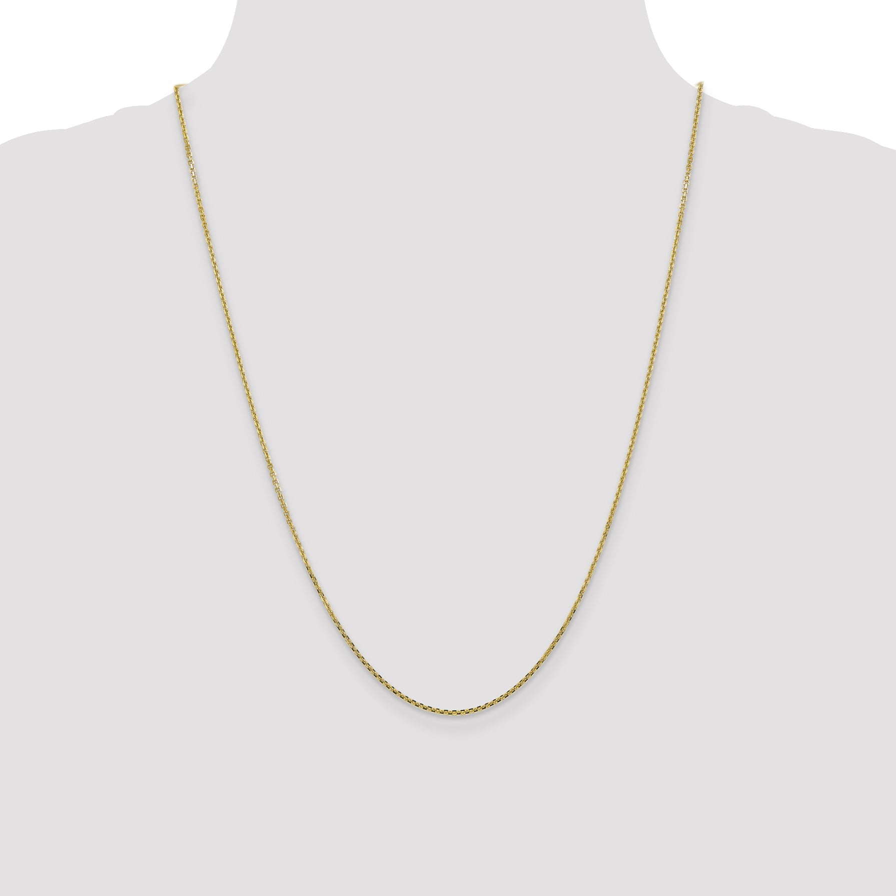 24 Inch 10K 1.45mm D/C Cable Chain Necklace