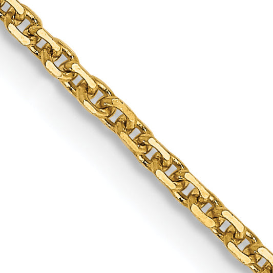 18 Inch 10K 1.45mm D/C Cable Chain Necklace