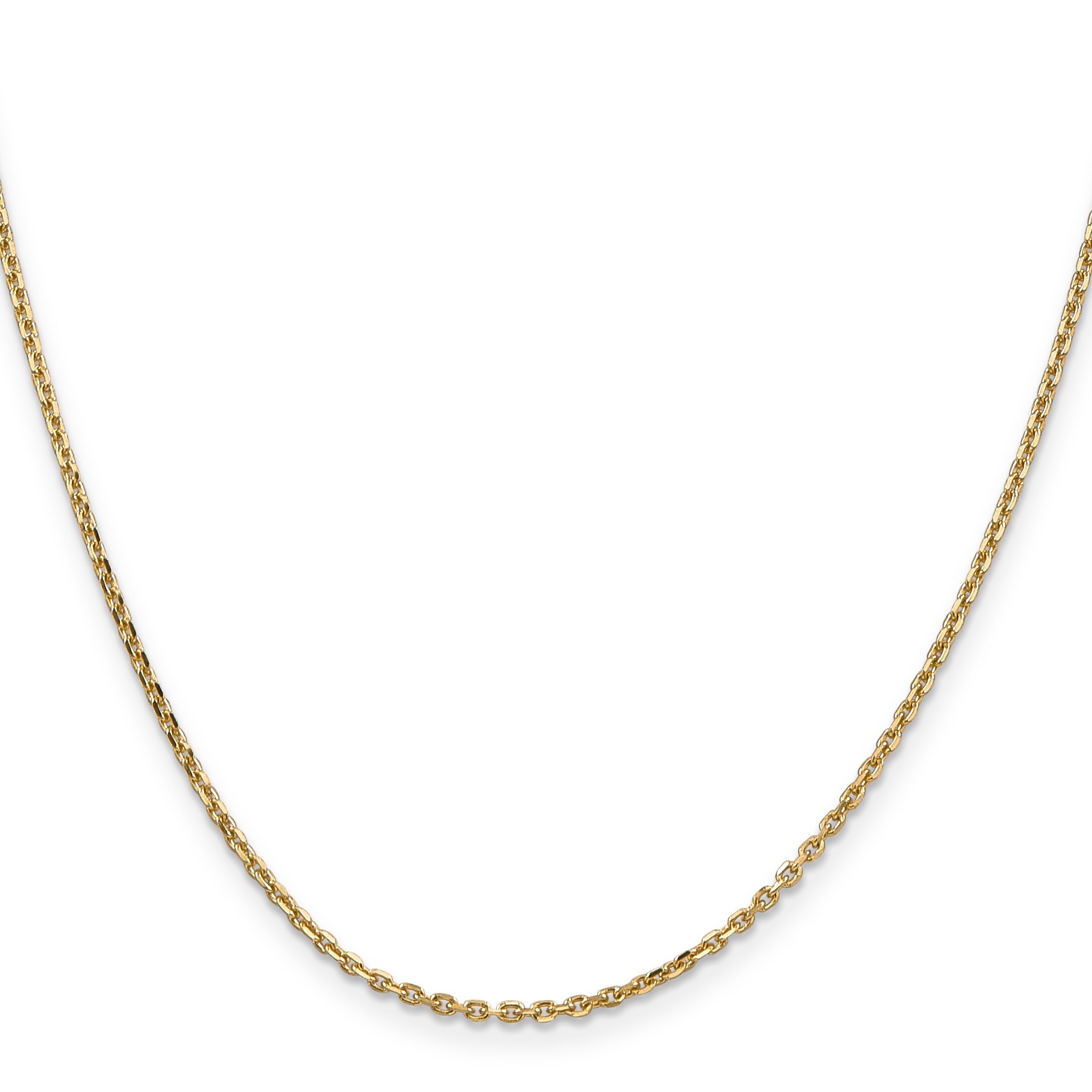 22 Inch 10K Yellow Gold 1.65mm D/C Cable Chain Necklace