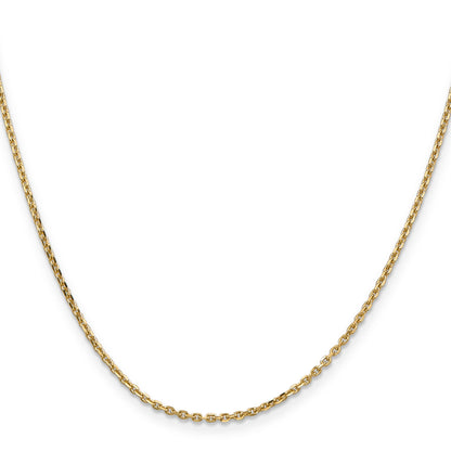 24 Inch 10K Yellow Gold 1.65mm D/C Cable Chain Necklace