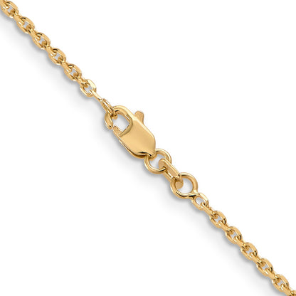 16 Inch 10K Yellow Gold 1.65mm D/C Cable Chain Necklace