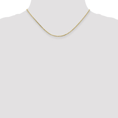 16 Inch 10K Yellow Gold 1.65mm D/C Cable Chain Necklace