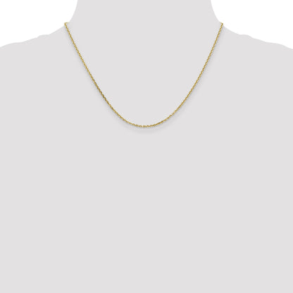 18 Inch 10K Yellow Gold 1.65mm D/C Cable Chain Necklace