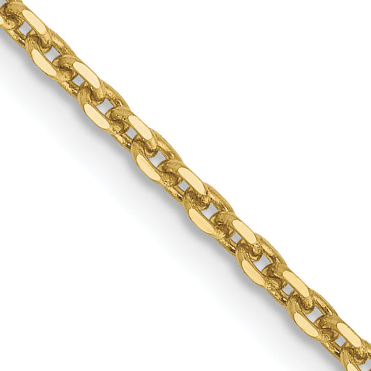 22 Inch 10K Yellow Gold 1.65mm D/C Cable Chain Necklace