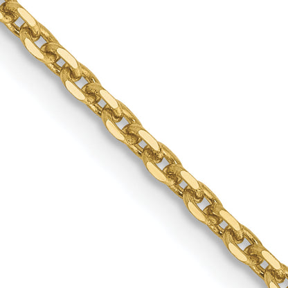 2 Inch 10K Yellow Gold 1.65mm D/C Cable Chain Necklace