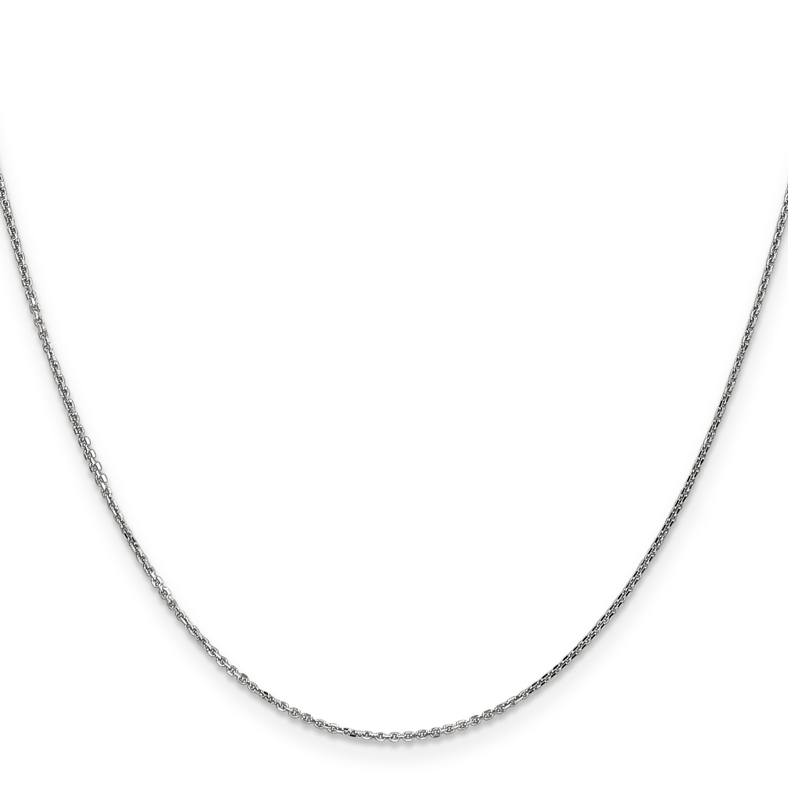 16 Inch 10K White Gold Wg .95mm D/C Cable Chain Necklace