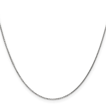 2 Inch 10K White Gold Wg .95mm D/C Cable Chain Necklace