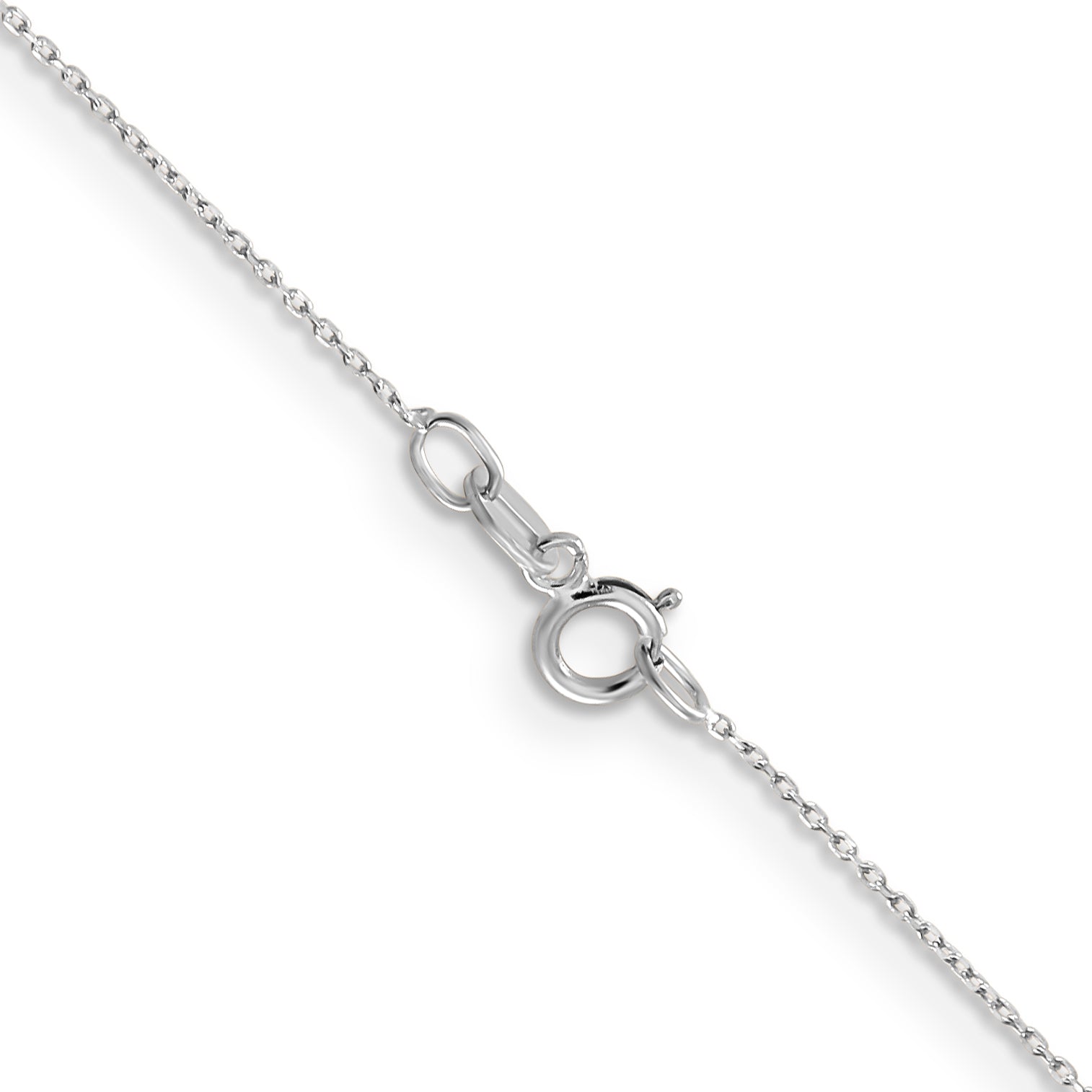 22 Inch 10K White Gold Wg .6mm D/C Round Open Link Cable Chain Necklace