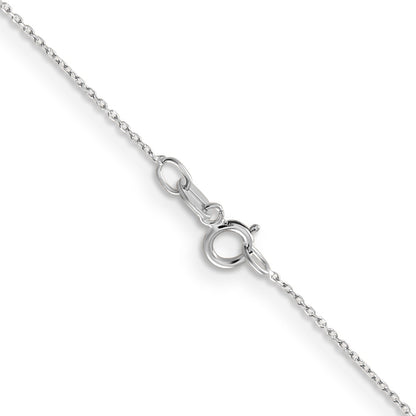 22 Inch 10K White Gold Wg .6mm D/C Round Open Link Cable Chain Necklace