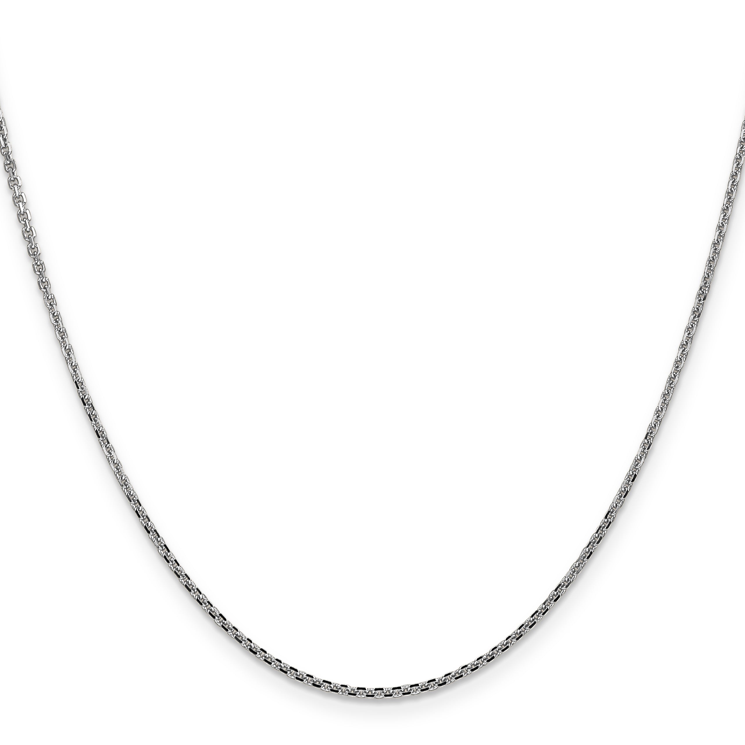 2 Inch 10K White Gold Wg 1.45mm D/C Cable Chain Necklace