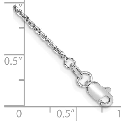 9 Inch 10K White Gold Wg 1.45mm D/C Cable Chain Bracelet