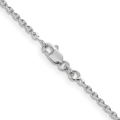 10K White Gold 10K Wg 1.65mm D/C Cable Chain