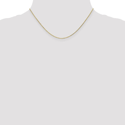 16 Inch 10K Yellow Gold .95mm D/C Cable Chain Necklace