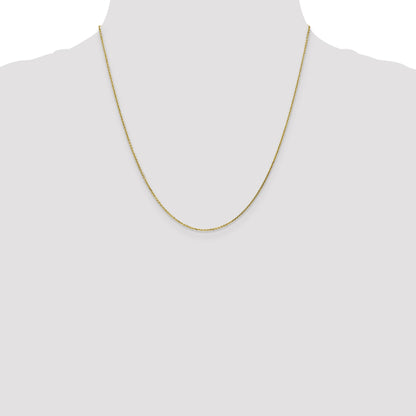 2 Inch 10K Yellow Gold .95mm D/C Cable Chain Necklace