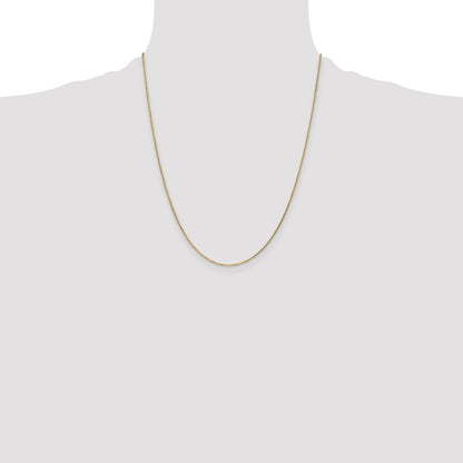 22 Inch 10K Yellow Gold .95mm D/C Cable Chain Necklace