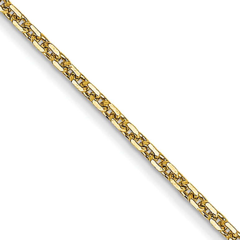 16 Inch 10K Yellow Gold .95mm D/C Cable Chain Necklace
