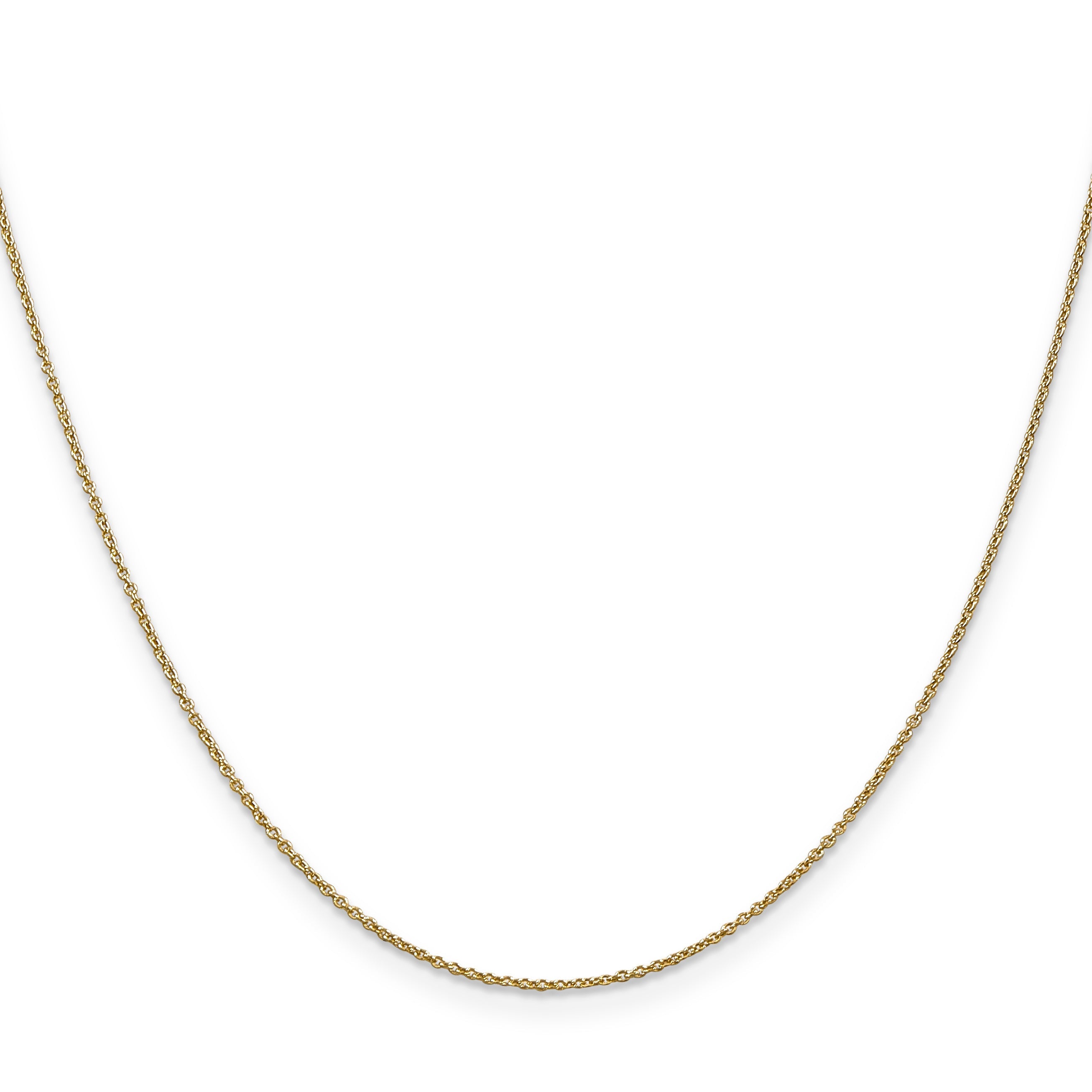 16 Inch 10K Yellow Gold .9mm Cable Chain Necklace