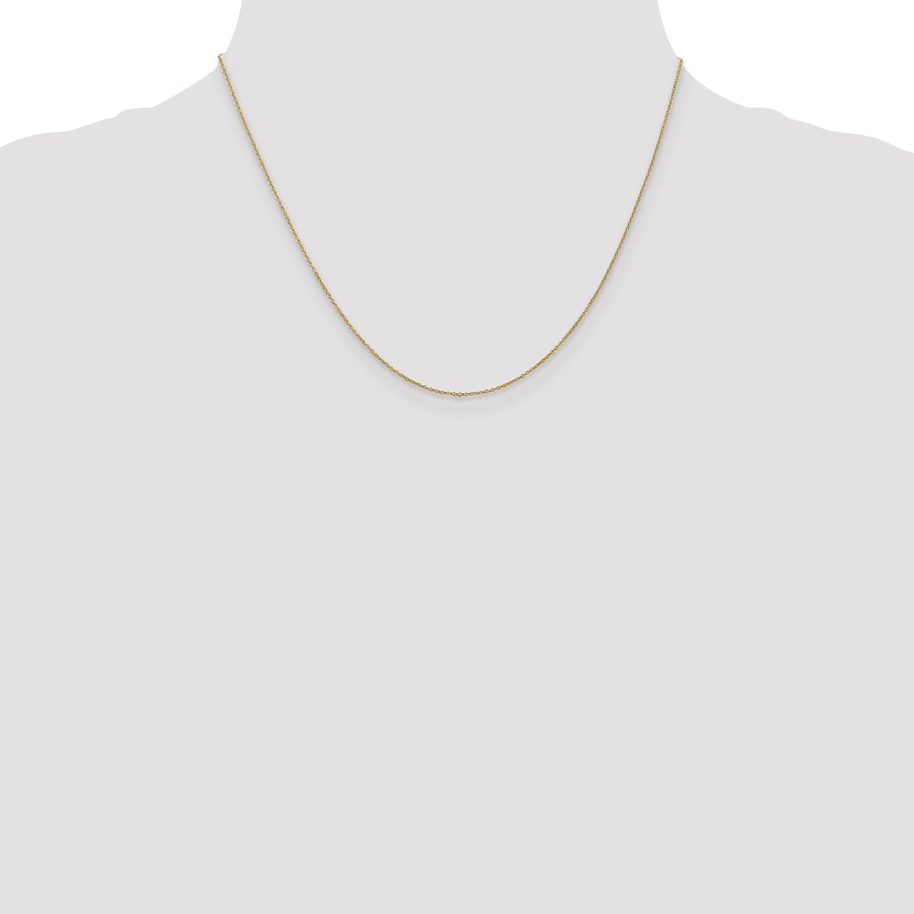 18 Inch 10K Yellow Gold .9mm Cable Chain Necklace