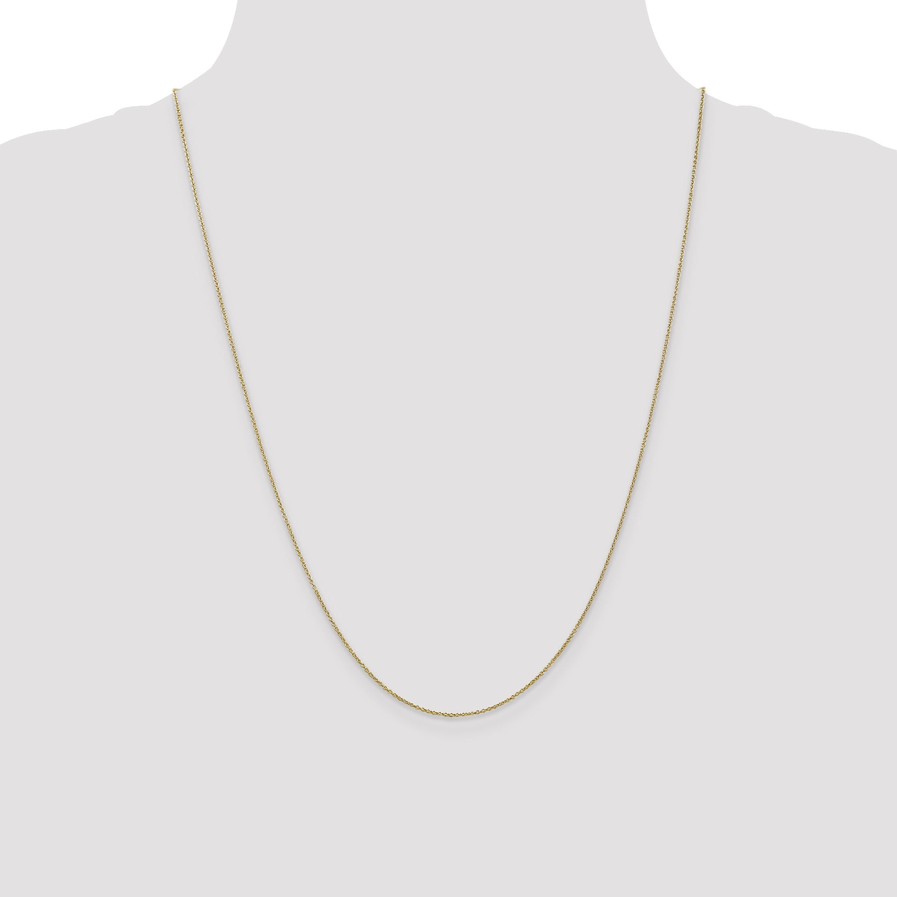 24 Inch 10K Yellow Gold .9mm Cable Chain Necklace
