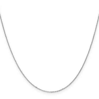 14 Inch 10K Wg .8mm D/C Cable With Spring Ring Clasp Chain Necklace