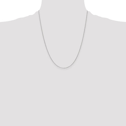 22 Inch 10K White Gold Wg .8mm D/C Cable With Spring Ring Clasp Chain Necklace