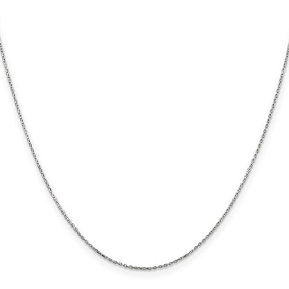 2 Inch 10K White Gold Wg .8mm D/C Cable With Lobster Clasp Chain Necklace