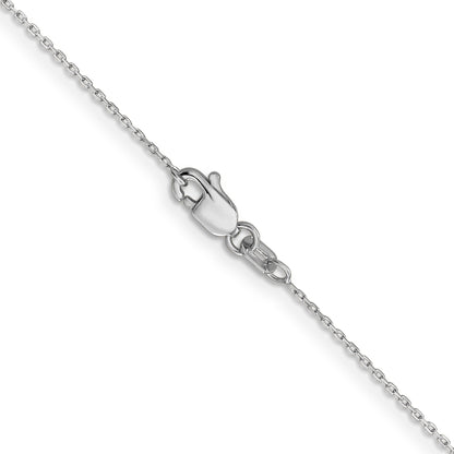 18 Inch 10K White Gold Wg .8mm D/C Cable With Lobster Clasp Chain Necklace