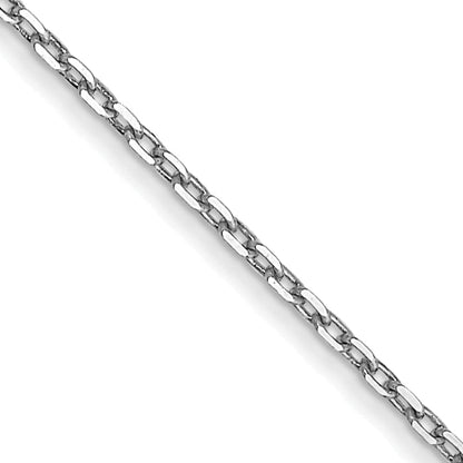 22 Inch 10K White Gold Wg .8mm D/C Cable With Spring Ring Clasp Chain Necklace