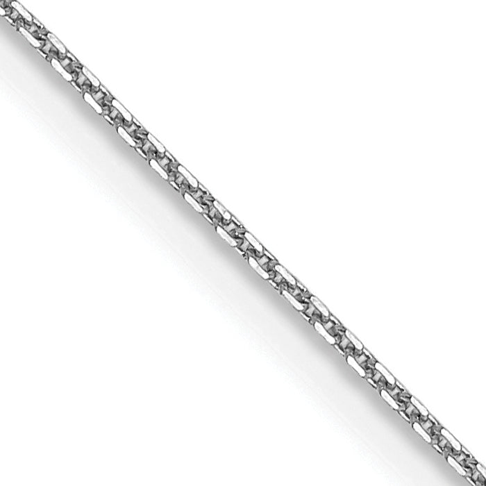 16 Inch 10K White Gold Wg .8mm D/C Round Open Link Cable Chain Necklace