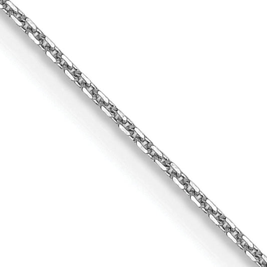16 Inch 10K White Gold Wg .8mm D/C Round Open Link Cable Chain Necklace