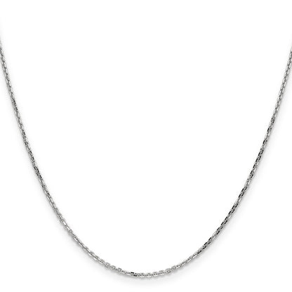 24 Inch 10K White Gold Wg 1.4mm D/C Round Open Link Cable Chain Necklace