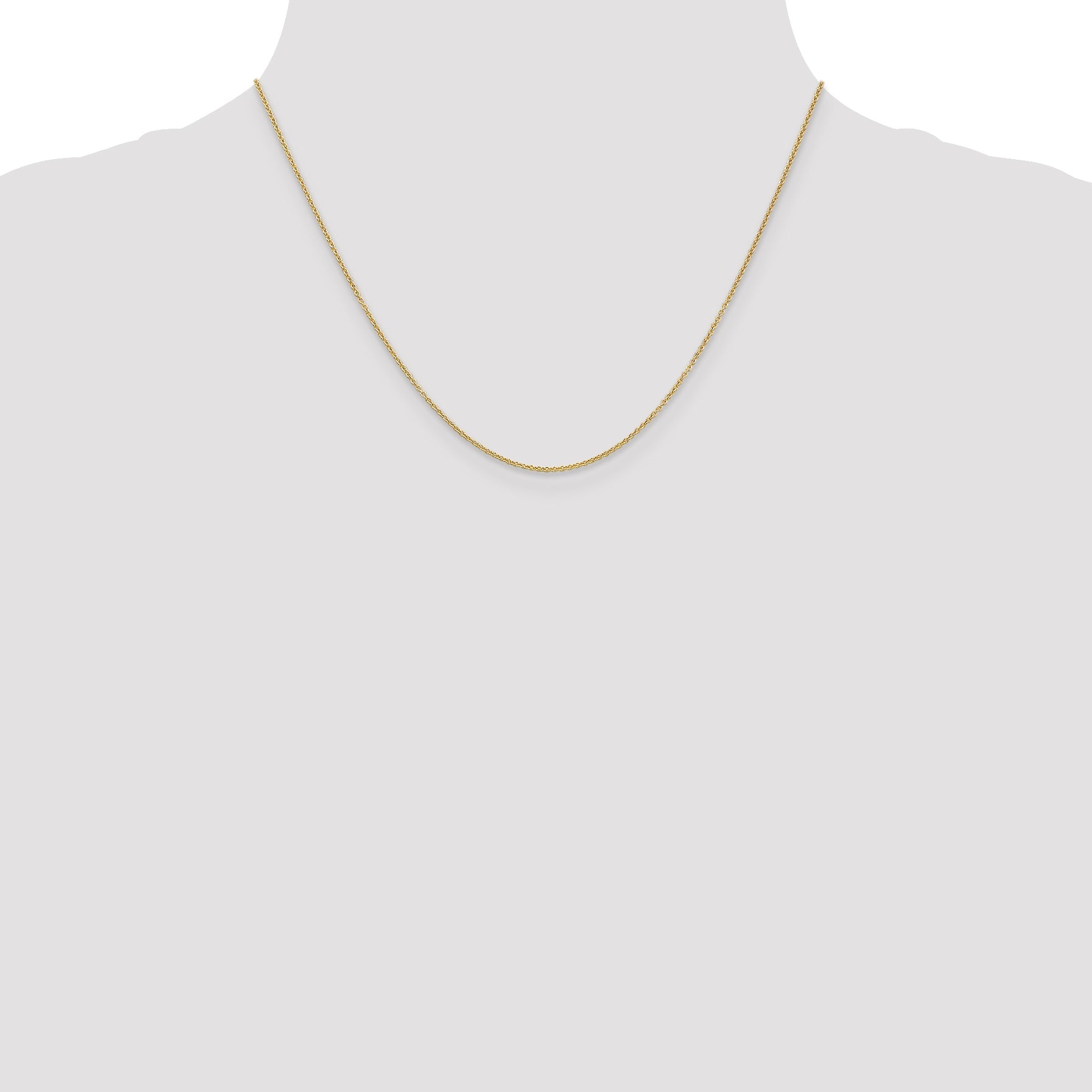 18 Inch 10K Yellow Gold 10K 1.2mm Cable Chain Necklace