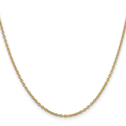10K Yellow Gold 2mm Round Open Link Cable Chain