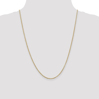 10K Yellow Gold 2mm Round Open Link Cable Chain